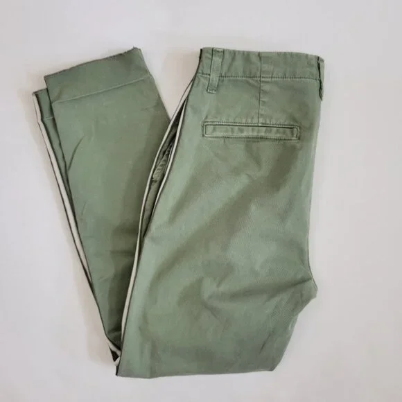 L'Agence Jem Brigade Denim Cropped Trouser Side Stripe Pant, Green - Picture 6 of 13